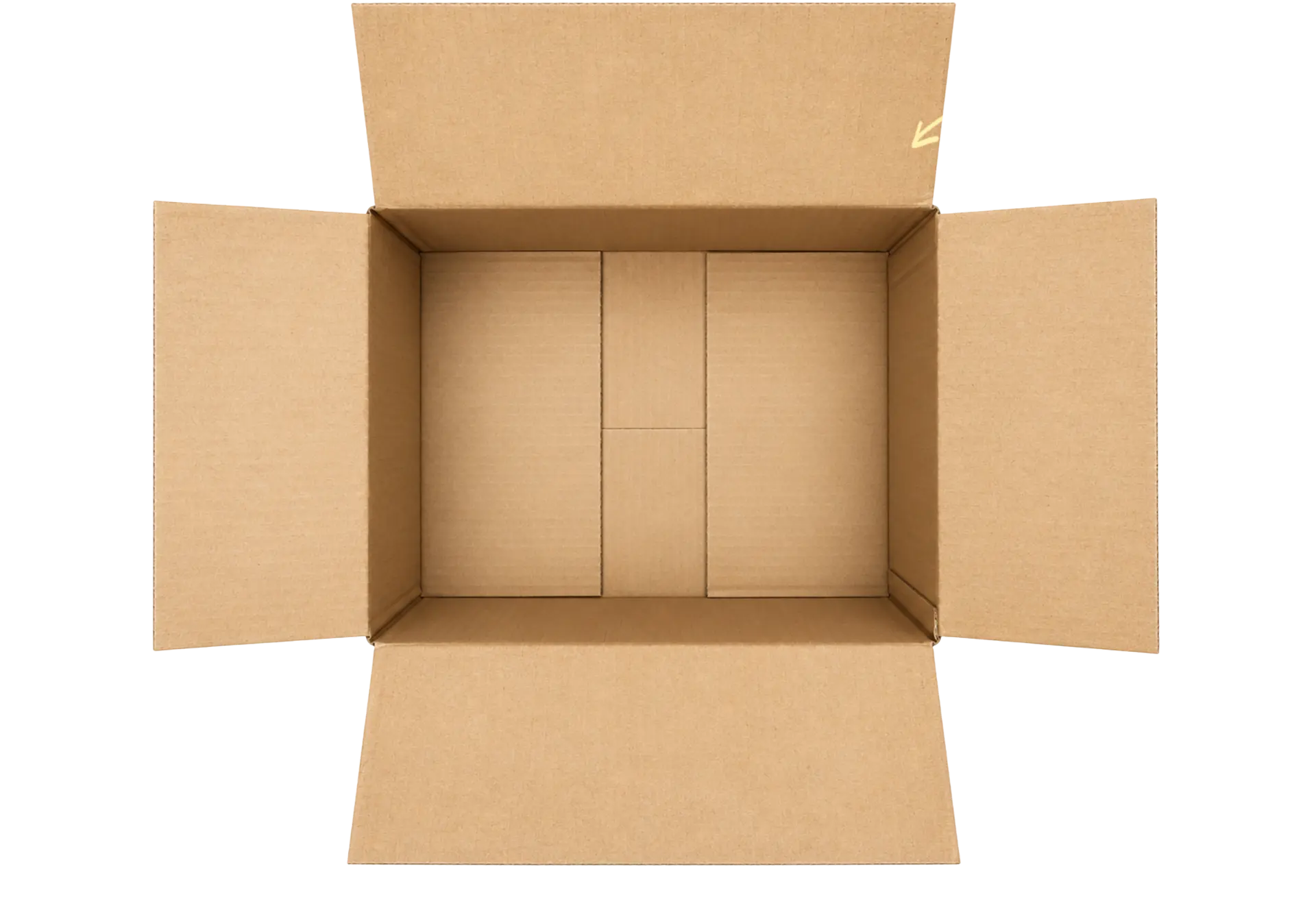 Geöffnete SPECIAL DELIVMARY Paketbox mit rotem Seidenpapier und silbernen Sternen